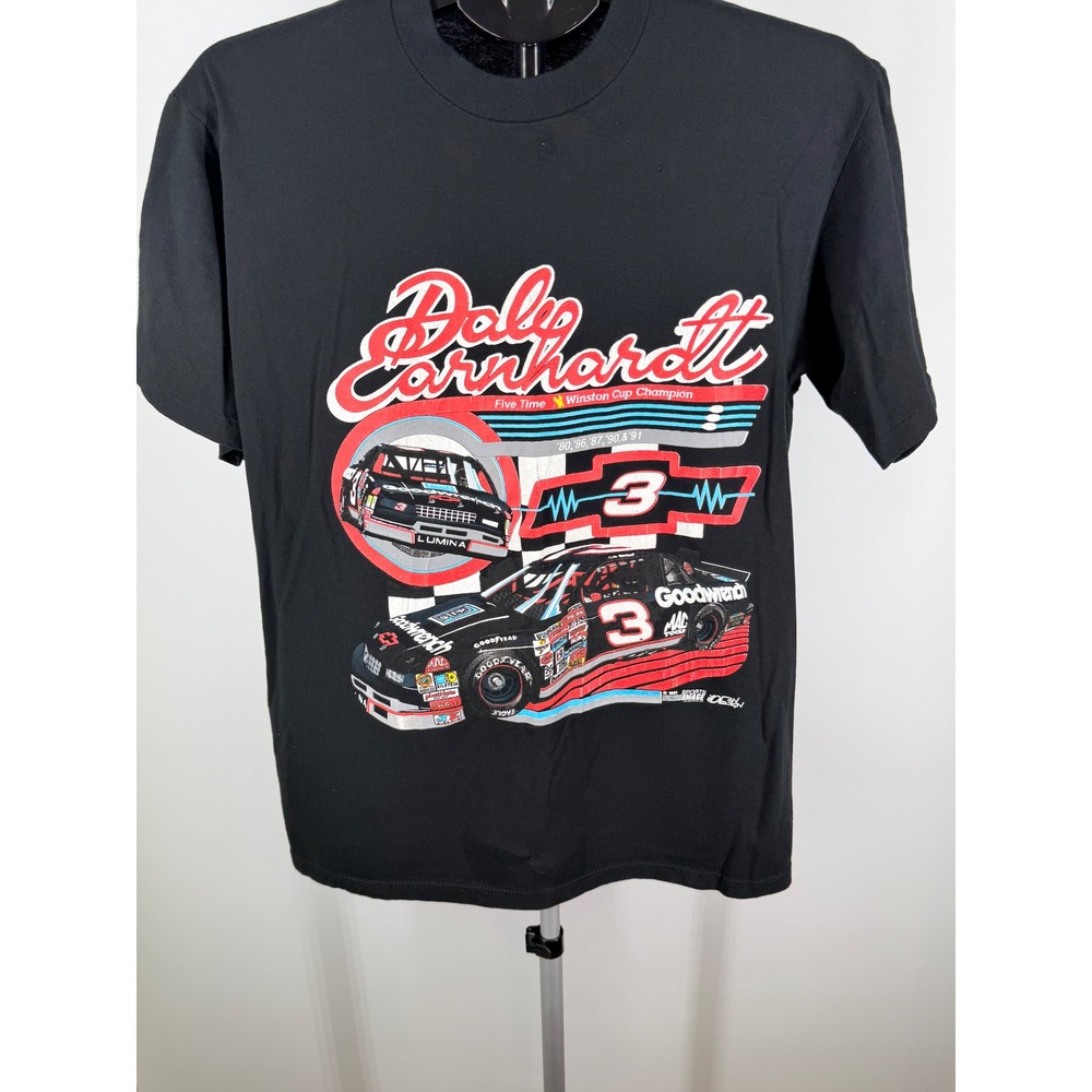 Vintage 1991 Dale Earnhardt NASCAR Shirt Mens Large Jerzees 5 Time Champion USA